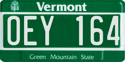VT license plate OEY164