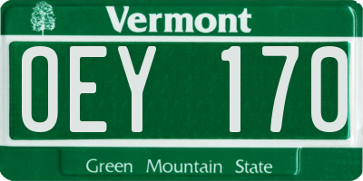 VT license plate OEY170