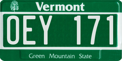 VT license plate OEY171