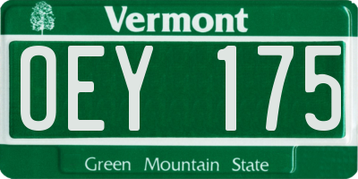 VT license plate OEY175