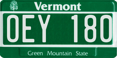 VT license plate OEY180