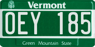 VT license plate OEY185