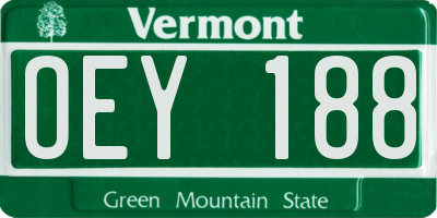 VT license plate OEY188