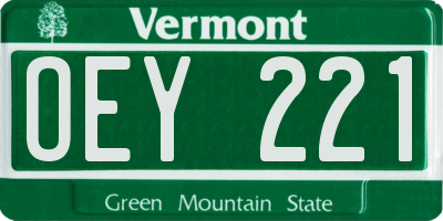 VT license plate OEY221