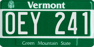 VT license plate OEY241