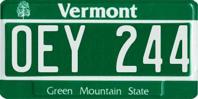 VT license plate OEY244