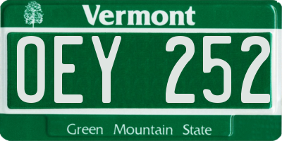 VT license plate OEY252