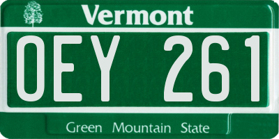 VT license plate OEY261