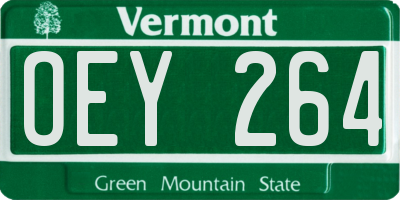 VT license plate OEY264