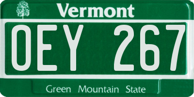 VT license plate OEY267