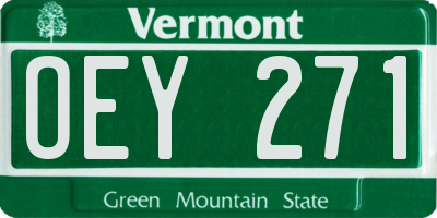 VT license plate OEY271