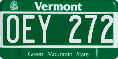 VT license plate OEY272