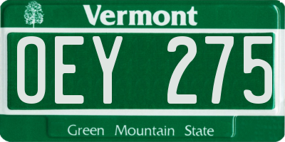 VT license plate OEY275
