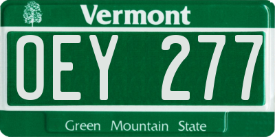 VT license plate OEY277