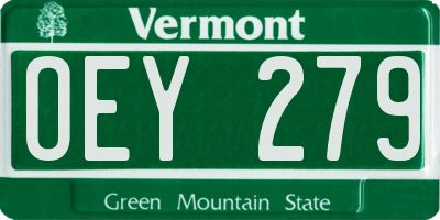 VT license plate OEY279