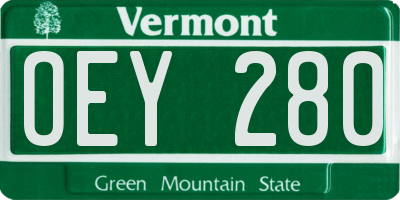 VT license plate OEY280