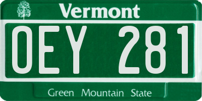 VT license plate OEY281