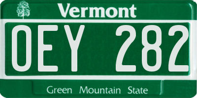 VT license plate OEY282