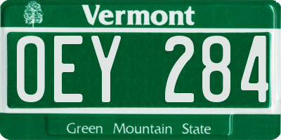 VT license plate OEY284