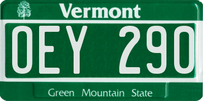 VT license plate OEY290