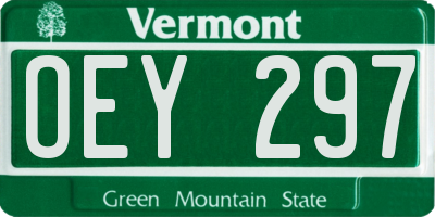 VT license plate OEY297
