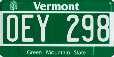 VT license plate OEY298