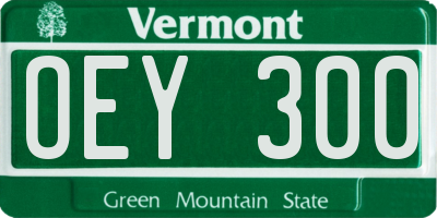 VT license plate OEY300