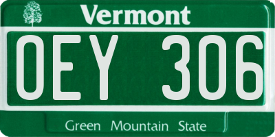 VT license plate OEY306