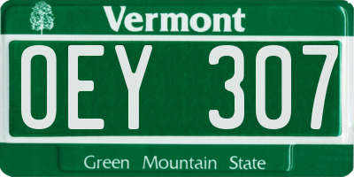 VT license plate OEY307