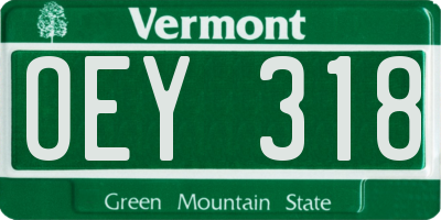 VT license plate OEY318