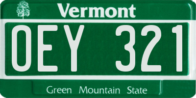 VT license plate OEY321