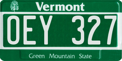 VT license plate OEY327