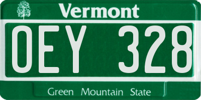 VT license plate OEY328