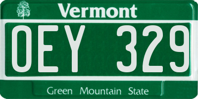 VT license plate OEY329