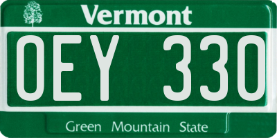 VT license plate OEY330