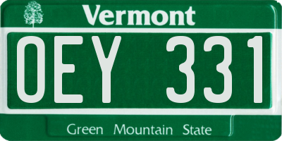 VT license plate OEY331