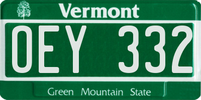 VT license plate OEY332