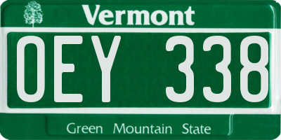 VT license plate OEY338