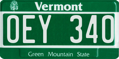 VT license plate OEY340