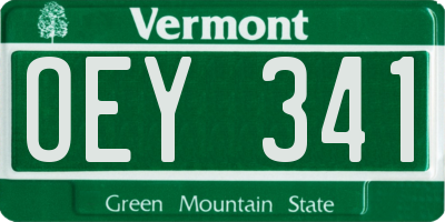 VT license plate OEY341