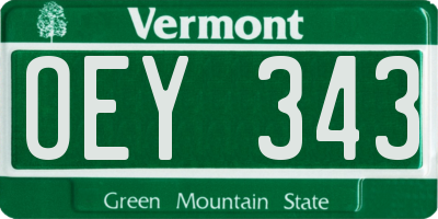VT license plate OEY343