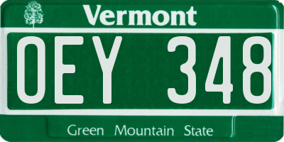 VT license plate OEY348
