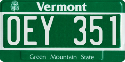 VT license plate OEY351