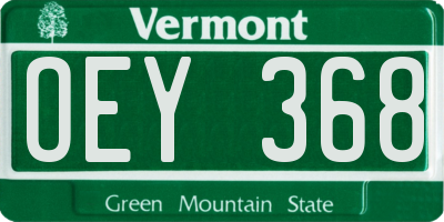VT license plate OEY368