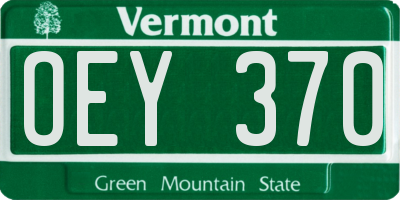 VT license plate OEY370