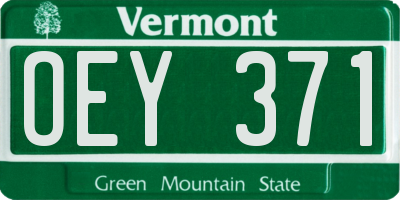 VT license plate OEY371