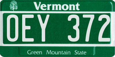 VT license plate OEY372