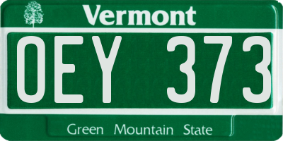 VT license plate OEY373