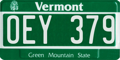 VT license plate OEY379