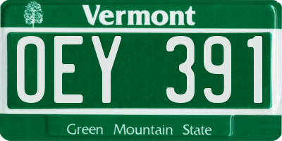 VT license plate OEY391